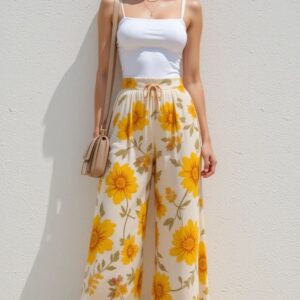 Wide-Leg Printed Plazzo